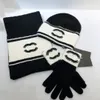 kanał kaszmirowy dzianin szalik zima projektant szalik damski luksusowa marka luksusowa marka Glove Hat Scalf trzyczęściowy ciepły garnitur modowy unisex