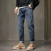 Menslastbyxor Streetwear Pencil Pants raka långa byxor Biker JOGGERS Harem Jeans Hip Hop Denim Pants Regelbundet tvättade jeans Casual Outwear Fashion Herrkläder