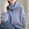 Женские свитера, пуловеры, осенне-зимний шерстяной свитер, повседневная корейская трикотажная одежда, модные женские топы с воротником-стойкой, свободная блузка