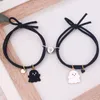 Braccialetti con ciondoli 2 pz/set Coppia Nero Bianco Fantasma Corda Bracciale a cuore per donne e uomini Amanti dei regali abbinati alla moda