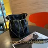 23K Bucket Bag 23cm Makeup Bag Coin Bag Leather Diamond Gold Hardware Metal Clasp Luxury Tote Matelasse Chain Crossbody Bag Underarm Bags Classic Black Sacochef