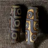 Anhänger Halsketten Natürliche neunäugige Dzi Tibetischer Buddhismus Geometrische Achate Steinperlen für DIY Schmuckherstellung Halskette Armband Zubehör
