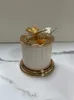 Storage Bottles Jars French White Ceramic Jewelry Cotton Swab Box Butterfly Candy Jar Table Top Sealed Jar Candle Holder Creative Dried Fruit Storage 231114