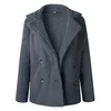 Womens Wool Blends Autumn and Winter Jacket Long Sleeved Plush Lapel Double Button Coat 231114