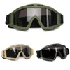 Outdoor-Brillen JSJM Militärische Taktische Schutzbrillen CS Airsoft Winddichte Schießbrille HD 3 Objektiv Motocross Motorrad Bergsteigen Sicher 231114