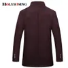 Jaquetas masculinas Holyrising Casaco de Lã Homens Sobretudos Grossos Topcoat Mens Single Breasted Casacos e com Colete Ajustável 4 Cores M3XL 231113