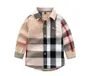 Baby Boys Plaid Shirt Kids Long Sleeve Shirts Spring Autumn Children Turn-Down Collar Tops Cotton Child Shirt Clothing 2-7 Years BOY1