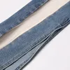 Dżinsy damskie unikalne design nieregularne dżinsowe mesh patchwork spodne