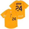 SL Top Quality La Mens #8 #24 Mamba Bryant Yellow White Grey Black 100% Ed Baseball Jersey