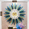 Wall Clocks Metal Large Luxury Vintage Living Room Silent Modern Clock Peacock Kitchen Horloge Murale Decor WWH35XP