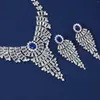 Halsbandörhängen Set Geometric Clear Cubic Zirconia Jewelry Delicate Ladies Wedding for Banket