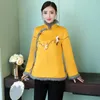 الملابس العرقية ملابس صينية للنساء للنساء الأكمام الطويلة الصوف الشتاء دافئ تشيونغسام قمم FF2476