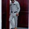 Herrdräkter blazrar Elegant afrikansk stil Mäns lyxdräkt Plaid Rand Single Breasted Suit and Pants 2 Piece Casual Business Suit for Men 231113