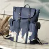 Sacs à dos de luxe de luxe Christopher Rucksack Macassar Sac à dos Double bandoulière Sac d'école M46805 Couleur bleue Haute capacité pour le voyage