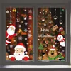 Wall Stickers Christmas Santa Claus Window Stickers Wall Ornaments Christmas Pendant Merry Christmas For Home Decor Year Stickers 231113