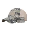 قبعات البيسبول Camo Mens مع العلم الأمريكي USA Patch Tactical Operator الوطنية شبكات القبعات القبعة العسكرية للجيش العسكري 8 ألوان