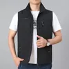 Gilets pour hommes Hommes Gilet Vestes Gilet Printemps Solide Couleur Col Montant Escalade Randonnée Travail Sans Manches avec Poche M-6XL Marque Vente 231113