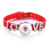 Bracelet 15 pièces Snap bijoux bonbons couleurs bracelet en silicone pour femmes enfants amour charme 18mm bracelets en cuir