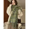 Foulards 2023 Imitation Cachemire Femmes Écharpe Hiver Preppy Style Vintage Plaid Écharpe Pashmina Mujer Foulard Couverture Wrap Châle Paréo