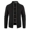 Giacche da uomo Cardigan in pile tinta unita con cerniera giacca lavorata a maglia maglione gonna invernale calda 231113