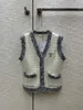 Gilet da donna firmati 23 Inizio autunno Nuovo CE Nanyou Gaoding Piccolo vento profumato Dolce ed età Riducendo lo spesso tweed intrecciato con nappa Gilet con bordo in pelliccia YSIN