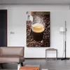 Restaurant Coffee Shop Wanddekorative Malerei Kaffeebrot Leinwand Poster und Druck Wandkunst Bilder für Wohnkultur (kein Rahmen