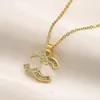 Women Pendant Designer Brand Choker 2023 Romantic Girls Diamond Gold Plated Wedding Party Necklace Family Gift Jewelry Wholesale