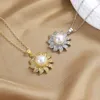 여성, 가벼운 및 틈새 목걸이, 고급 디자인 감각, Suower Pendant Jewelry로 약간 상감되는 진주 목걸이, 고급 디자인,