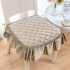 Pillow Minimalist Style Solid Color Velvet Sitting Pads Universal Dining Chair Non-slip Mat Thickened Office Sedentary Stool