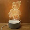 Lampade da tavolo Lampada creativa in acrilico da notte 3D Luce notturna per ragazzi e ragazze Regalo di festa Decorativo Comodino per camera da letto