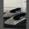 2023 Женская дизайнерская обувь Кроссовки с острым носком Sorrento Туфли со стразами и кристаллами Кроссовки на плоской подошве из эластичной сетки