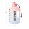 Large Capacity Bottles Rainbow Frosted Gradient Color Sports Water Bottle High Temperature Resistant Graduated Straw Plastic Water Cup