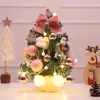 クリスマスの装飾30/45/60cmミニクリスマスツリーデスクトップ光付きの黄金色のクリスマスツリー飾り年ホームパーティーウィンドウデコラティフ231113