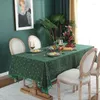 Table Cloth Bohemian Green Christmas Snowflake Tablecloth Tassel Cotton Linen Runner Cover Year Decor 2023 Xmas