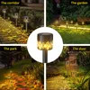 Varmt ljus/RGB Solar Light Flickering Waterproof Garden Decor Landscape Lawn Lamp Solar LED Light Outdoor Dropshopping