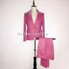 Abiti da uomo Blazer Taglie forti S-4XL Versione coreana Abiti da uomo rosa Set Cantante maschile Pantaloni blazer skinny scintillanti Costume Performance Abiti da festa 231114