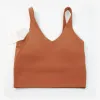 LLU2024 Damen Yoga Bra aus Align Tank Top Sommer U-förmiger Stahlring Freie Innenkissen Kissen Frauen Fitness Ärmel und Fitness Yoga Fashion Top