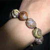 Charme pulseiras boutique natural mongol alxa colorido olho pedra ágata pulseira original jóias masculinas ornamentos mal