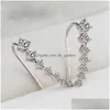Stud Diamond Clip Cuff Earrings White / Rose Gold Plated Dipper Hook Jewelry for Women Earring Drop Delivery Dhgarden Dhrzc