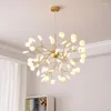 Lustres liderados luminária pendente simples nórdica moderna criativa firefly leve árvore elegante galho de teto decorativo pendurado