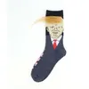 MOQ 50PCS Kobiety mężczyźni Trump Crew Socks Yellow Hair Funny Cartoon Sports Socks