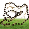 Handmade kpop fashion black Enamel camelli bead multilayer long necklace women sweater accessoriescollier femmecollier sautoir l3094983