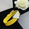 Charm Bracelets Designer Brand Punk Style Fashion Bracelet Womens Leather Wristband Mens and Women Bangle Pink Blue Yellow Personalized Bangles Needle Buckle IKPH