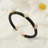 Bracelet Mode Femmes Zircon Fleur Design Bracelet Coloré Loisirs En Cuir Corde Manchette Bijoux