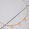 Подвесные ожерелья модный жемчужный каменный кольцо Clover Choker Che Chain Collese для женщин золотой цвет сплав сплав металлические кисточки для вечеринки ювелирные изделия 23368