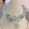 Link pulseiras coreano moda imitação opala pulseira simples pingente moonstone cristal grânulo borboleta jóias presentes