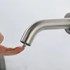 Bathroom Sink Faucets Faucet Wall Mounted Stainless Steel Cold Water Tap Touch Press Basin Toilet Saving