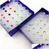 Stud 20 paar Boxed Koreaanse oorbellen mannen en vrouwen kleur antiallergische diamant plastic om oordopjes te verzenden Drop Delivery Jewel Dhgarden Dhkrp