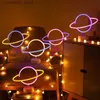 Luzes da noite Planeta Neon Sign Relâmpago Rocket Neon Light Neon Led Lights Rainbow Neon Signs para Room Home Decor Party Lâmpada de parede Night Lights Q231114