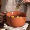 Миски Миска для смешивания Керамическая мерная чашка для яиц с направляющей ручкой Бытовая насадка для выпечки Дренаж